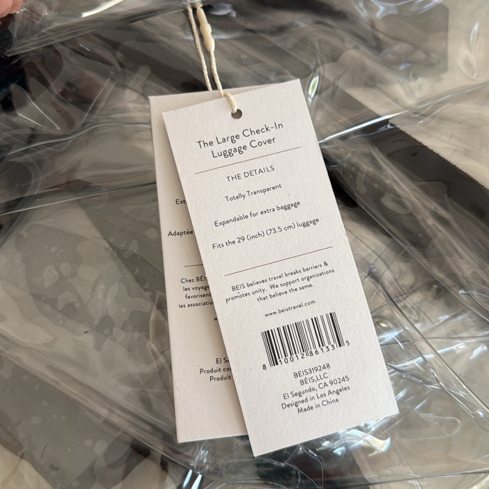 NEW Beis Large 29” Luggage Cover Clear - Picture 4 of 5